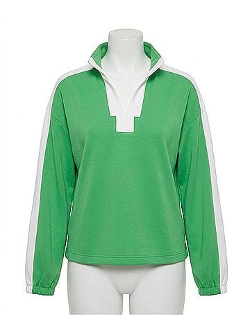 Entro Polished Play Pullover Top in Green (view 1)