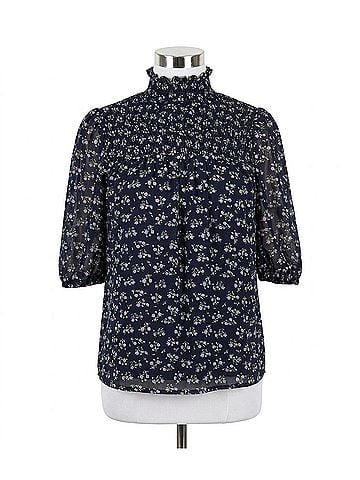 Sugarlips Reeva Floral Smocked Top in Navy (view 1)