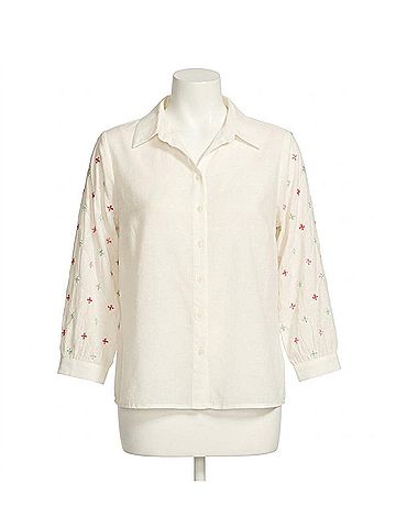 FDJ Embellished Sleeve Blouse in White (view 1)