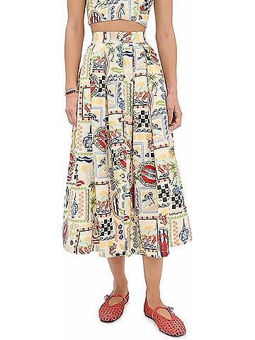 Hunter Bell Eva Midi Skirt in Coastal Conversation (view 2)