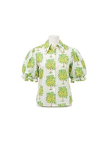 Ivy Jane The Limoncello Garden Top in White/Green (view 1)