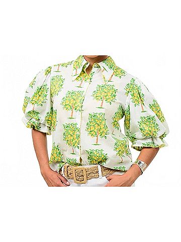 Ivy Jane The Limoncello Garden Top in White/Green (view 2)