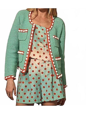 Hunter Bell Russell Long Sleeve Cardigan in Seaglass (view 2)