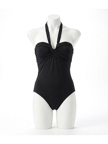 Seafolly Halter Bandeau One Piece in Black (view 1)