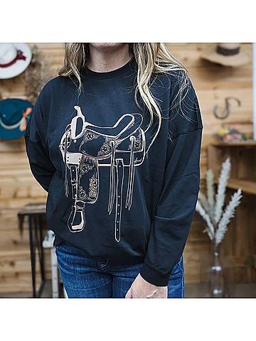 Ariat Oversized T-Shirt in Black Multi (view 2)