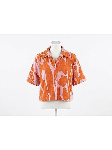 FRNCH The Water Lily Short Sleeve Shirt in Orange (view 1)
