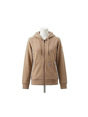 Ariat Women's Rebar All-Weather Sherpa Full Zip Hoodie in Oatmeal Heather (view 1)