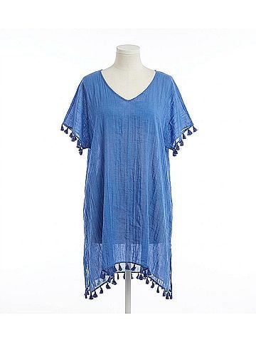 Seafolly Amnesia Kaftan Coverup in Sapphire (view 1)