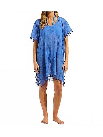 Seafolly Amnesia Kaftan Coverup in Sapphire (view 2)