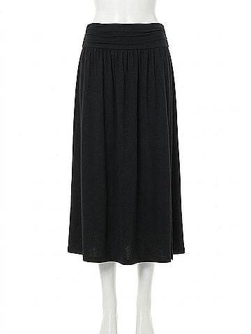 NATION LTD Simone Midi Skirt in Jet Black (view 1)