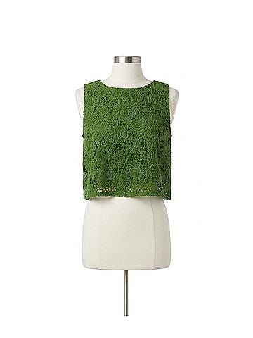 Cleobella Adrienne Floral Guipure Lace Top in Garden Green (view 1)