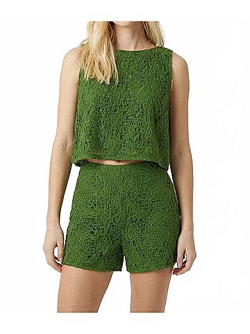 Cleobella Adrienne Floral Guipure Lace Top in Garden Green (view 2)