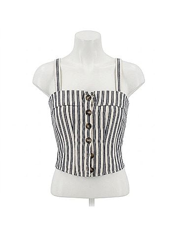 Heartloom Pomme Stripe Button Front Top in Railroad (view 1)