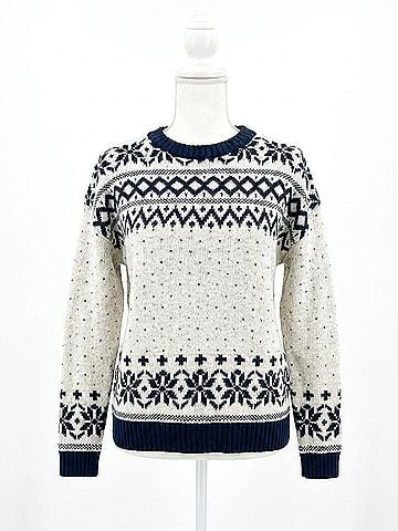 Staccato Ski Lodge Sweetheart Sweater in Ivory Navy (view 1)