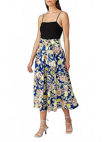 Hunter Bell Alexis Midi Skirt in Floral Quilt (view 2)