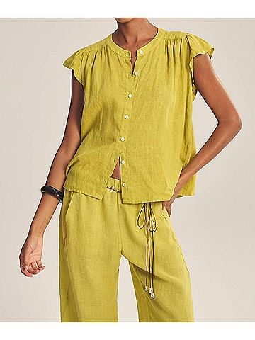 Velvet by Graham & Spencer Janey Tee in Citron (view 2)