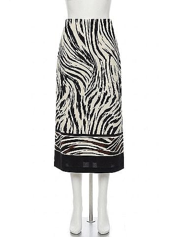 Joseph Ribkoff Woven Animal Print Midi Skirt in Beige/Multi (view 1)