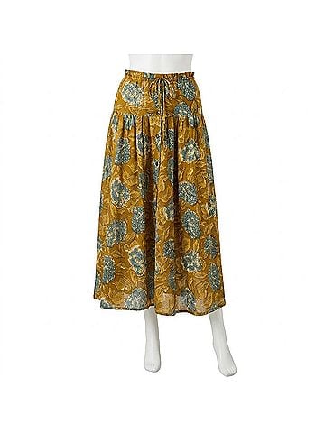 Ivy Jane Honey Hydrangea Button Skirt in Mustard (view 1)