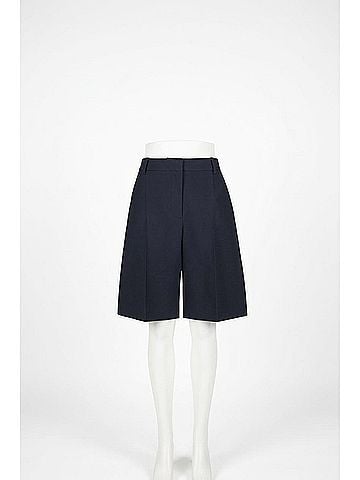 Valentino Garavani Women's High Waist Zip Fitted Casual Shorts in Navy (view 2)