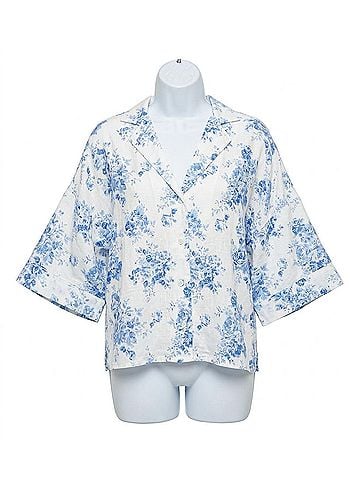 Olivaceous Alexis Top in Blue/White (view 1)