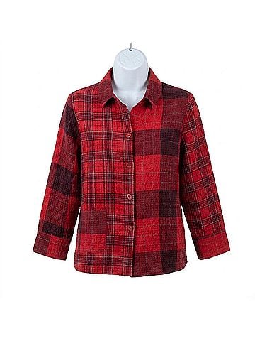 Habitat Women's Girl Gone Plaid Shirt in Red (view 1)
