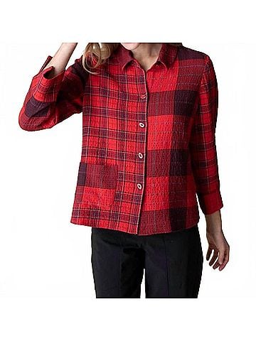Habitat Women's Girl Gone Plaid Shirt in Red (view 2)
