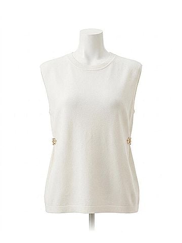Entro Ruthie Sleeveless Knit Tank Top in White (view 1)