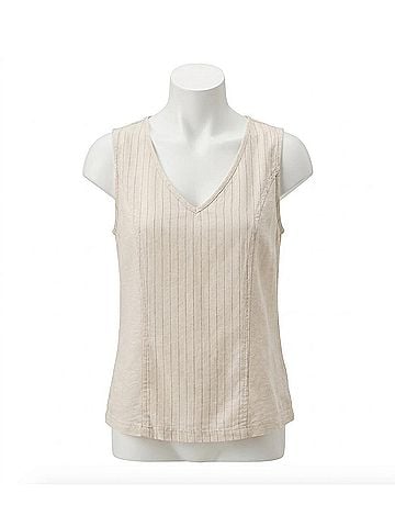 XCVI Siska Pinstripe V-Neck Tank in Sonic Silver (view 1)