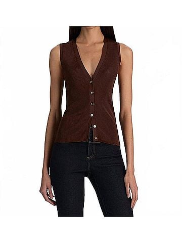 Alice + Olivia Loly Vest in Brown (view 2)