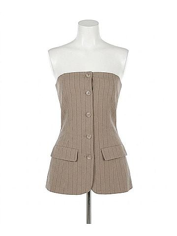 Steve Madden Emerald Top in Brown Pinstripe (view 1)