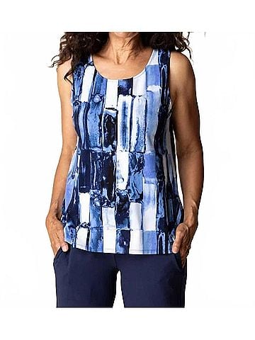 Habitat Core Travel Brush Stroke Easy Tank Top in Blue (view 2)