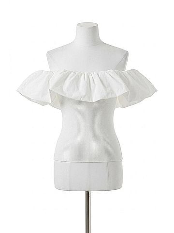 Astr Cherie Off Shoulder Top in White (view 1)