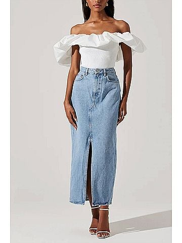 Astr Cherie Off Shoulder Top in White (view 2)