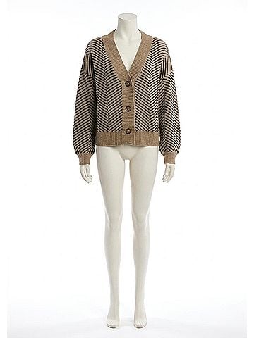 Splendid Linnett Cardigan in Camel/Black (view 1)