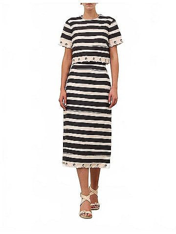 Zimmermann Rebellion Rope Skirt in Black Stripe (view 2)