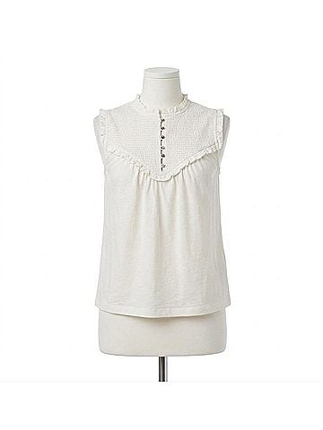 NATION LTD Nelly Smocked Top in Porcelain (view 1)