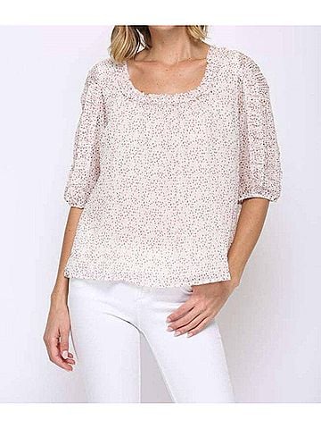 Fate Dotted Chiffon Blouse in Blush (view 2)