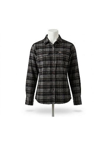 Ariat Women's Rebar Flannel Durastretch Work Shirt in Black (view 1)