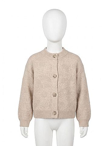 Mayoral Kid's Fantasy Knit Cardigan 4 Mo in Beige (view 2)