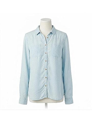 FDJ Giselle Button Down Top in Glass (view 1)