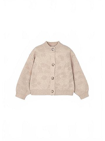 Mayoral Kid's Fantasy Knit Cardigan in Beige (view 1)