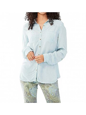 FDJ Giselle Button Down Top in Glass (view 2)