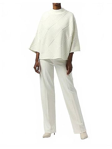 Joseph Ribkoff Textured Mock Neck Sweater in Winter White (view 2)