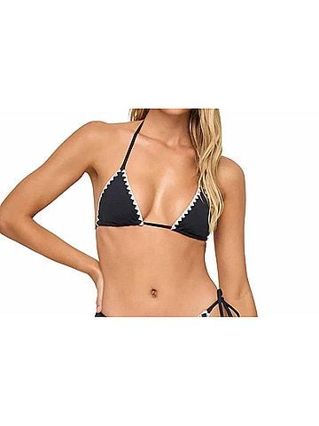 L Space Zahra Bikini Top in Black/Cream (view 2)