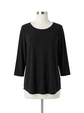 Sympli Go To Classic T Relax 3/4 Sleeve Top in Black (view 1)