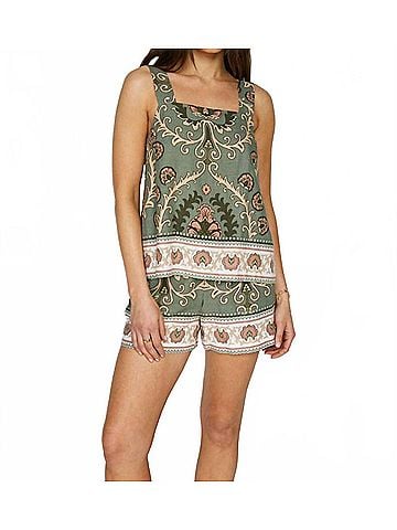 Sanctuary Button Back Cami Top in Sage (view 2)
