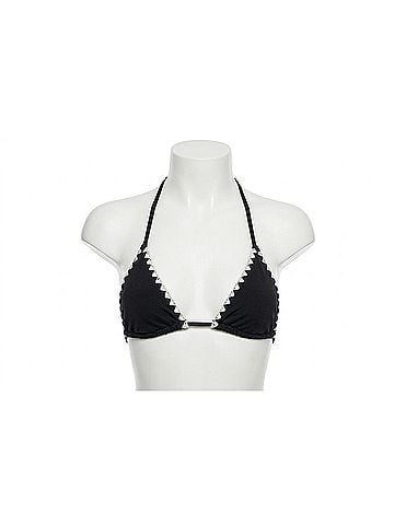 L Space Zahra Bikini Top in Black/Cream (view 1)
