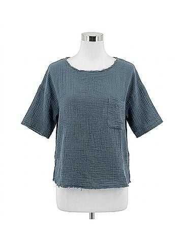 By Together Muslin Top in Dark Teal (view 1)