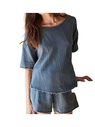 By Together Muslin Top in Dark Teal (view 2)