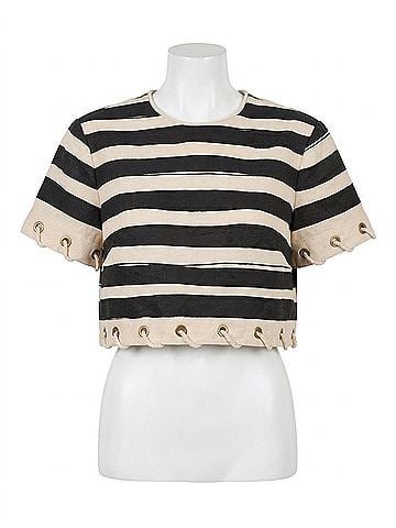 Zimmermann Rebellion Rope Top in Black Stripe (view 1)